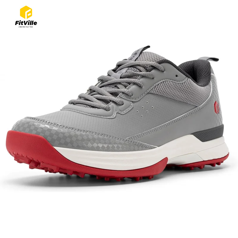 Golf Equipment Discount - รองเท้ากอล์ฟ FitVille Wide สำหรับผู้ชาย รองเท้ากอล์ฟสำหรับเล่นกลางแจ้ง กันน้ำ