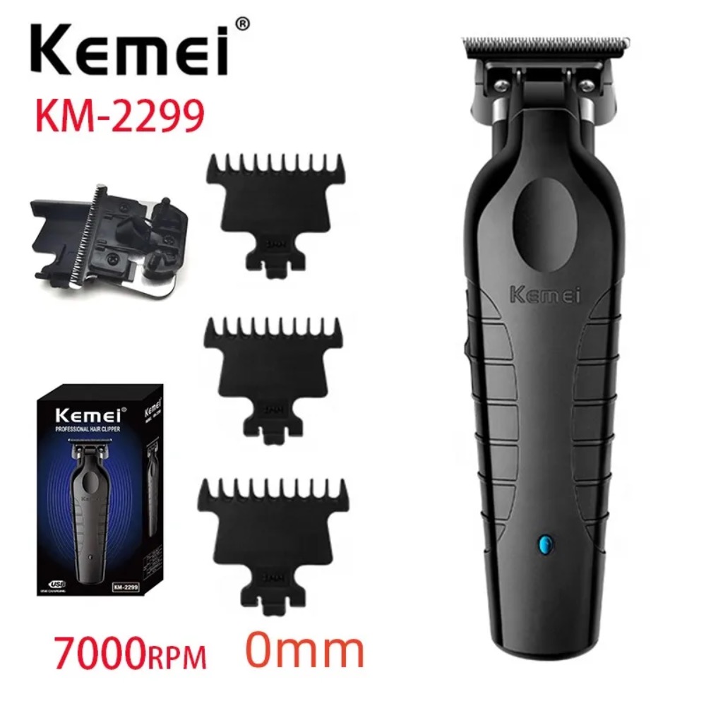 Golf Zero - Kemei เครื่องเล็มขนไร้สายแบบ KM-2299 เครื่องตัดผมที่ตัดขนไฟฟ้าชาร์จได้เครื่องตัดผมไร้ขอบ7000รอบต่อนาที